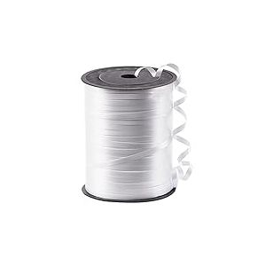 PartyWoo, 457 m de long, emballage cadeau blanc, ruban pour ficelle de ballons, cheveux, fleur de No&euml;l (1 rouleau), blanc-0937