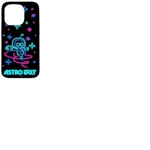 Astro Bot Neon Style Stars and Planets Video Game Coque pour iPhone 15 Pro