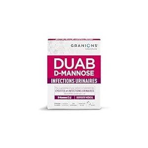Duab D-Mannose GRANIONS | Dispositif médical | Traitement des cystites & infections urinaires chez la femme | En cas d'inconfort urinaire | Goût fruits des bois | 7 sachets