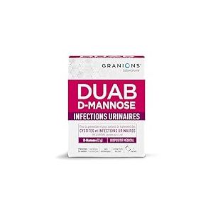 Duab D-Mannose GRANIONS | Dispositif médical | Traitement des cystites & infections urinaires chez la femme | En cas d'inconfort urinaire | Goût fruits des bois | 7 sachets