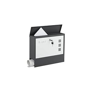 Relaxdays Boîte aux Lettres, Porte-journaux, métallique, 4 clés, H x L x P : env. 30 x 36 x 11 cm, Bicolore