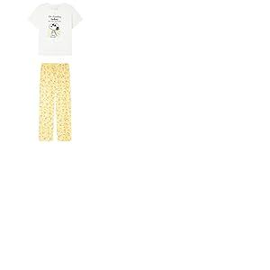 Women'secret Long Pyjama Multilicense Happy Snoopy, Blanc, S Femme