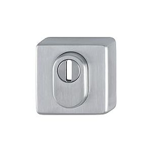 HOPPE Rosace carrée avec perforation PZ - Cylindre profilé - Porte d'entrée - Avec protection anti-traction - 52 x 8 mm - Acier inoxydable mat - 1 pièce - 11537358