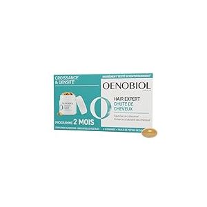 OENOBIOL HAIR EXPERT Chute de Cheveux - Nouvelle formule concentr&eacute;e - Chute de cheveux - Favorise la croissance - Pr&eacute;serve la densit&eacute; des cheveux -Compl&eacute;ment alimentaire 2x60 capsules-Programme 2 mois