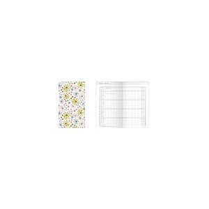 Idena 12049 Agenda de poche 2026 au format 8,7 x 15,3 cm, 1 mois sur 2 pages, agenda avec couverture flexible avec motif floral et carnet d'adresses