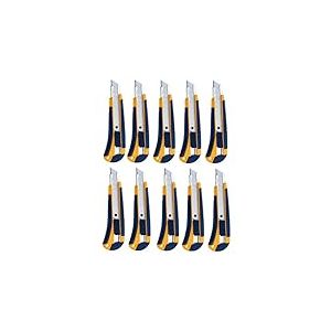 Alco-Albert 116 - Cutter 18 mm, 10 lames universelles professionnelles, cutter pour moquette, couteau de travail
