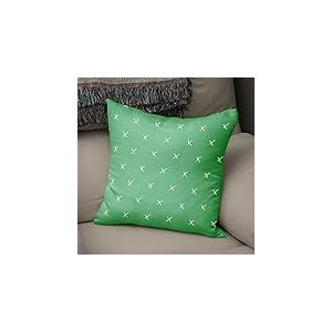 BonaMaison Housse de Coussin Motif, Vert pétrole et Blanc Taie d'oreiller pour Lit Voiture Canapé Maison Salon Chambre, Décoration D'intérieur, 43x43cm - Conçu et Fabriqué en Turquie