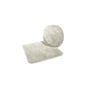 Kinzler J-10053/30 Ensemble de Bain en Microfibre 2 pièces Housse d'abattant WC 47 x 50 cm Tapis de WC sans découpe 50 x 55 cm Argenté