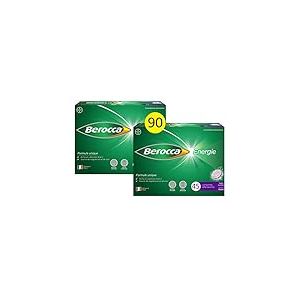 Berocca® Energie Cassis- Multivitamines et Minéraux -Vitamine C, B3, B5, B1, B12, Magnésium et Zinc - Complément alimentaire - Aide à réduire la fatigue - 2X45 comprimés effervescents