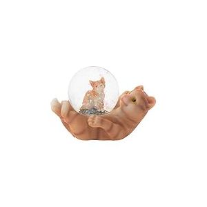 Elanze Designs Figurine Miniature Miniature en polyrésine Robuste à Paillettes avec Chat tigré rayé et Chaton 45 mm