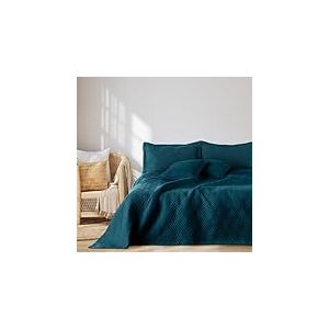 AmeliaHome Couvre-lit 260 x 280 cm - Couvre-lit ultrasonique matelass&eacute; - Polyester Ophelia Indigo