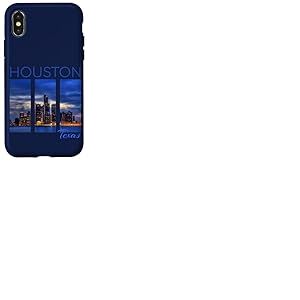Coucher de Soleil HTX Houston Skyline au Centre-Ville de Texas Bay Waterfront Coque pour iPhone X/XS