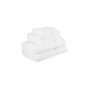Vera Wang Modern Lux 226637 Lot de 6 Serviettes en Coton Blanc