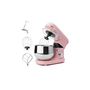 Clatronic 263875 Rose a Pain petrin Professionnel Multifonction-Robot p&acirc;tissier/P&eacute;trisseuse KM 3711 Rock'n'Retro, Aluminium, 5 liters