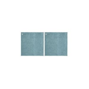 Coucke Carr&eacute; &eacute;ponge uni en Coton, 50x50cm, Baltique (Lot de 2)