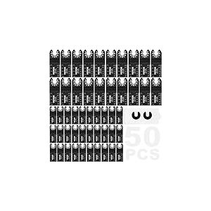 VEVOR Lames de Scie Oscillante 50PCS Lames Outil Multifonction Universelles Dégagement Rapide Kit Accessoires pour Bois en Plastique Aluminium Convient pour Dewalt Milwaukee Hitachi Chicago Craftsman