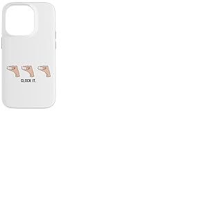 Tendance : mème, clic à la Main, pointeur, Pouce, Doigt, Touche, Horloge Coque pour iPhone 14 Pro