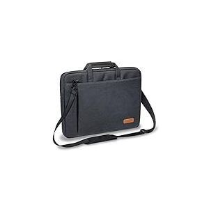 PEDEA Sacoche pour ordinateur portable "Elegance" Sacoche à bandoulière pour notebook jusqu'à 15,6 pouces (39,6 cm) et compartiment pour tablette PC jusqu'à 11 pouces (27,96 cm), Gris