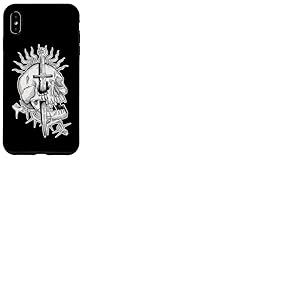 Crâne Dague Flames Couronne d'épines Tatouage Flash Coque pour iPhone XS Max