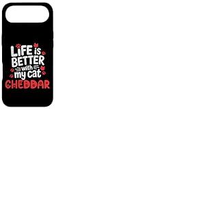 Nom du Chat Cheddar Life is Better with My Cat Cheddar Coque pour iPhone Air