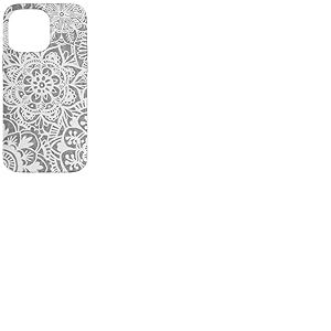 Gris Mandala Fleur Motif Floral Boh&egrave;me Chic Coque pour iPhone 14 Pro Max