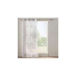 Douceur d'Int&eacute;rieur, Voilage &agrave; Oeillets (140 x 240 cm) Ysora Blanc, Maille