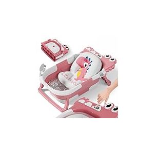 Baignoire Bébé Pliable XXL Avec Coussin De Bain Bebe Et Thermomètre Intégré - Baignoire Enfant Avec Siege De Bain Pour Bebe - baignoire Bebe Sur Pied - Idéal Pour Cadeau De Naissance Fille Ou Garçon