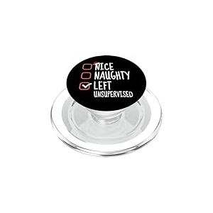 Liste de contr&ocirc;le de No&euml;l Amusante Non supervis&eacute;e de Nice Naughty Left PopSockets PopGrip pour MagSafe