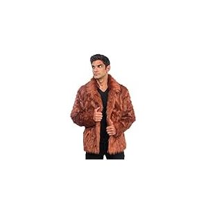 Chaks - Manteau de fourrure pour adultes, veste courte en fausse fourrure, pour carnaval, festival, fête Fashion