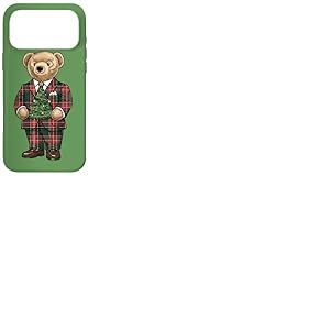 Costume Festif Ours Tenant Un Sapin de No&euml;l d&eacute;cor&eacute; Coque pour iPhone 17 Pro Max