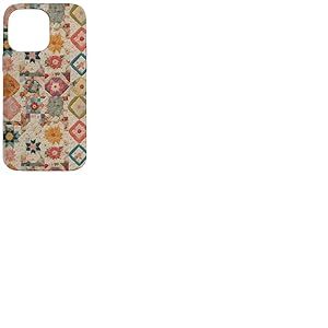 Couvre-lit Patchwork Floral Vintage Motif r&eacute;tro boh&egrave;me Coque pour iPhone 14 Pro Max