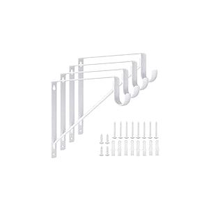 Holdware Lot de 4 supports de tringle de placard robustes de 27,9 x 25,4 x 2,5 cm, crochets de support pour tringle de placard, &eacute;tag&egrave;re murale et supports de tringle avec vis (280 x 240 x 3 mm &ndash; P x H