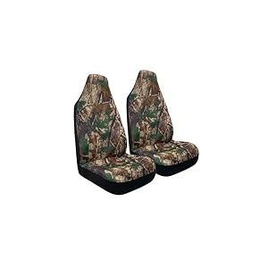 TOYOUN Lot de 2 Housses de Siège Avant Universelles Imperméables à Dossier Haut - Motif Camouflage vert forêt S'adapte à la plupart des Voitures Camions SUV et Camionnettes Protection de Siège Voiture