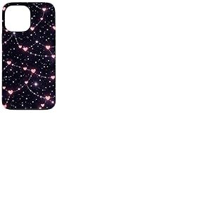 Motif c&oelig;ur Rose &eacute;toile Mignon Nuit Romantique Ciel &eacute;toil&eacute; Coque pour iPhone 13 Pro Max