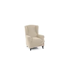 FAVERTI® Housse Super élastique pour Fauteuil à Oreilles 1 Place 70 à 100 cm Beige Protecteur de qualité en Tissu Jacquard Toucher Coton Protecteur de Fauteuil à Oreilles