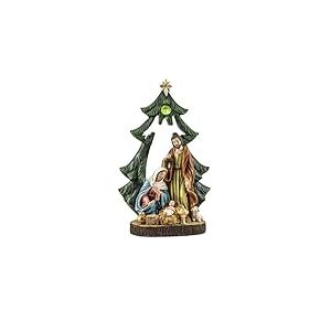 Inmaculada Romero IR Naissance Myst&egrave;re cr&egrave;che avec lumi&egrave;re Figurine 31 cm. Arbre de No&euml;l en r&eacute;sine Enfant J&eacute;sus Saint Joseph Vierge Marie