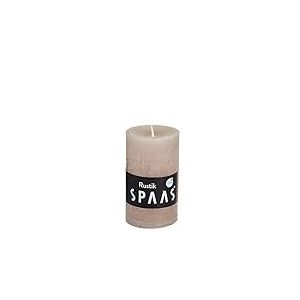 Spaas 12 Bougies Pilier rustiques Non parfum&eacute;es 48/80 mm, 17 Heures, Beige