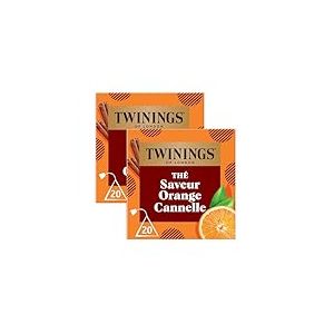 Twinings - Assortiment D&eacute;couverte Fruit&eacute; et &Eacute;pice - Th&eacute; Orange &agrave; la Cannelle - 40 Sachets - &agrave; D&eacute;guster Chaud ou Froid