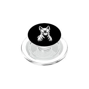 Happy Cool Bull Terrier Dog Face Line Art Portrait Graphique PopSockets PopGrip pour MagSafe