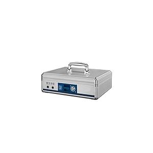 STOBOK Boîte à monnaie avec plateau à billets - Coffre à monnaie carré - Tiroir à monnaie - Boîte à monnaie avec serrure - Boîte de rangement avec serrure en métal - Petite caisse à monnaie portable