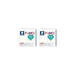 FIMO STAEDTLER Effect - Pain p&acirc;te &agrave; Modeler 57 g Effet m&eacute;tallique Blanc nacr&eacute; - 8010-08 (Lot de 2)