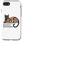 Mignon Chat Noir Art Hommes Champignon Stuff Ramen Chat Champignon Chat Coque pour iPhone SE (2020) / 7/8