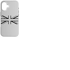Drapeau Union Jack Noir Grande-Bretagne Angleterre Coque pour iPhone 16