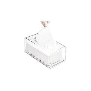 GRACECOTT Bo&icirc;te &agrave; mouchoirs carr&eacute;e en Acrylique Transparent, rectangulaire, Moderne, Minimaliste, Transparente, Acrylique, Support de Serviette de Salle de Bain, Multifonction