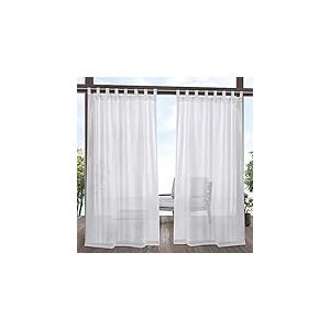 Exclusive Home Curtains Paire de Rideaux Miami à Pattes Velcro, Polyester, Blanc, 54x108