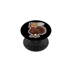 Turquie déguisée en Chat Miaou drôle pour Amoureux du propriétaire de Thanksgiving PopSockets PopGrip Adhésif