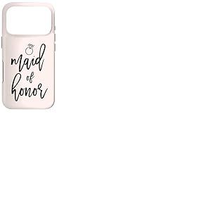 Maid of Honor Script Bague en Diamant Graphique Mariage Coque pour iPhone 17 Pro