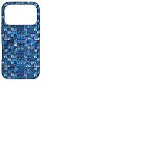 Carrelage en Verre mosaïque Bleu rétro esthétique Coque pour iPhone 17 Pro