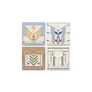 CoasterStone AS885 Frank Lloyd Wright Lot de 4 sous-verres Motif chevrons Multicolore