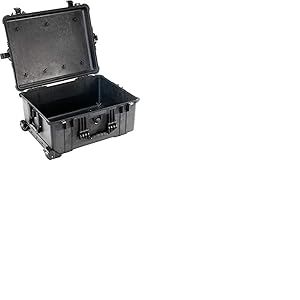 PELI 1610 valise de transport &eacute;tanche pour &eacute;quipements fragiles, IP67 &eacute;tanche &agrave; l'eau et &agrave; la poussi&egrave;re, capacit&eacute; 62L, fabriqu&eacute;e en Allemagne, sans mousse, couleur: noire